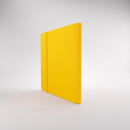 Prime album with an elastic band closure, standing upright on a clean white background