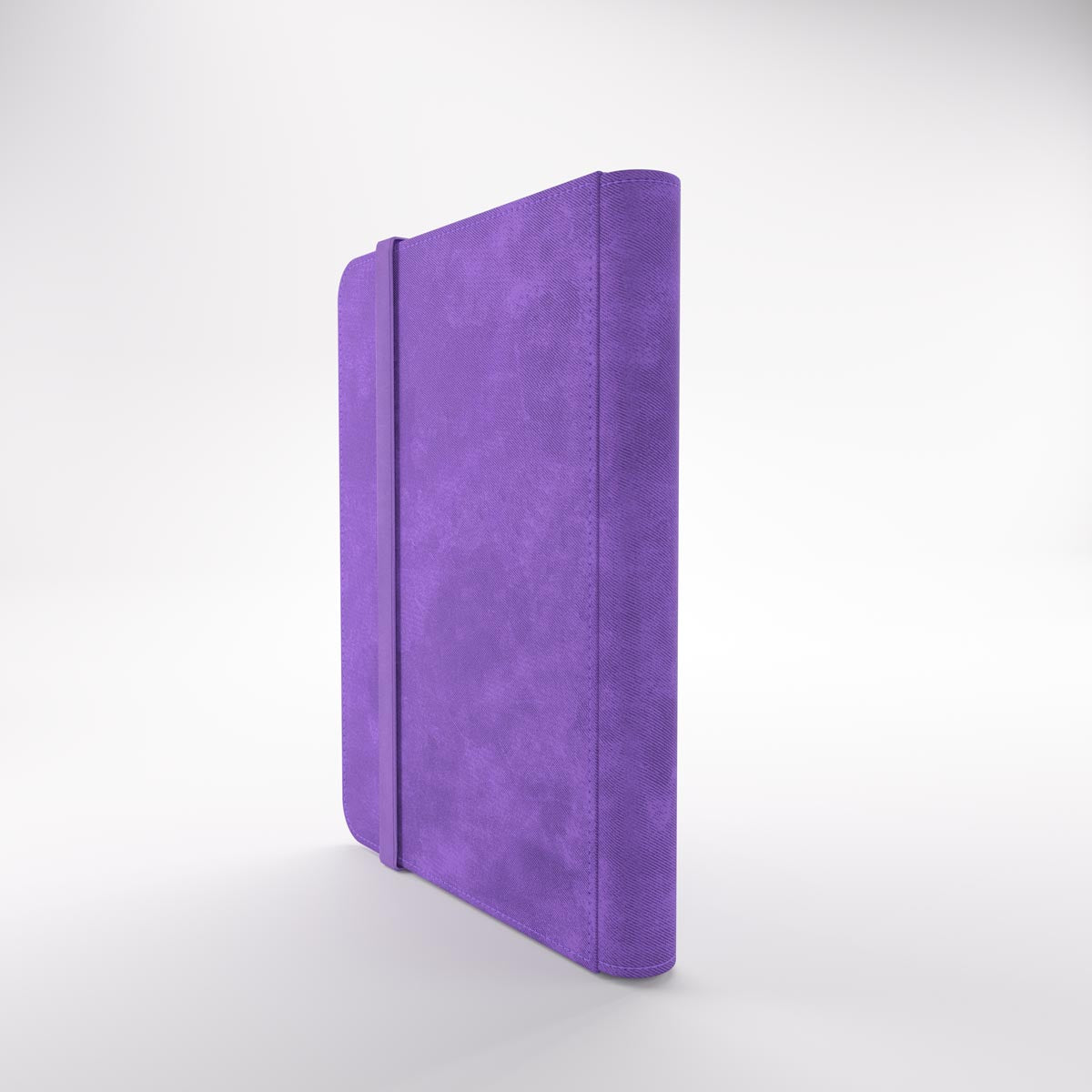 Prime album with an elastic band closure, standing upright on a clean white background