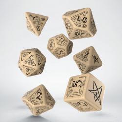Q Workshop - Call Of Cthulhu Beige &amp; Black Dice Set (7)