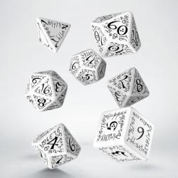 Q Workshop - Beige &amp; Black Dwarven Dice Set (7) Box