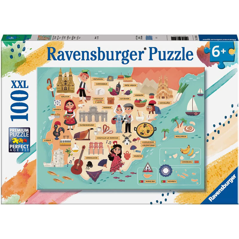 Ravensburger - Map of Spain and Portugal 100 Piece Jigsaw - Good Games