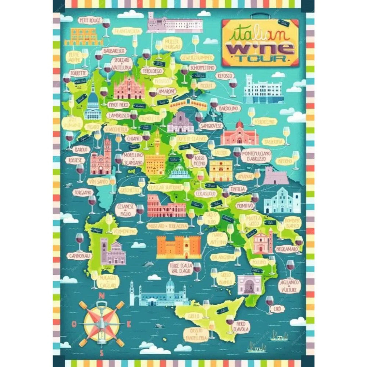 Ravensburger - Map of Italy - Wines 1000 Piece Jigsaw - Good Games