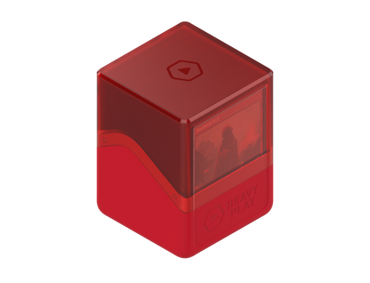 Shaman red deck box with translucent top showing 'Shaman Red' card art. Heavy Play logo visible