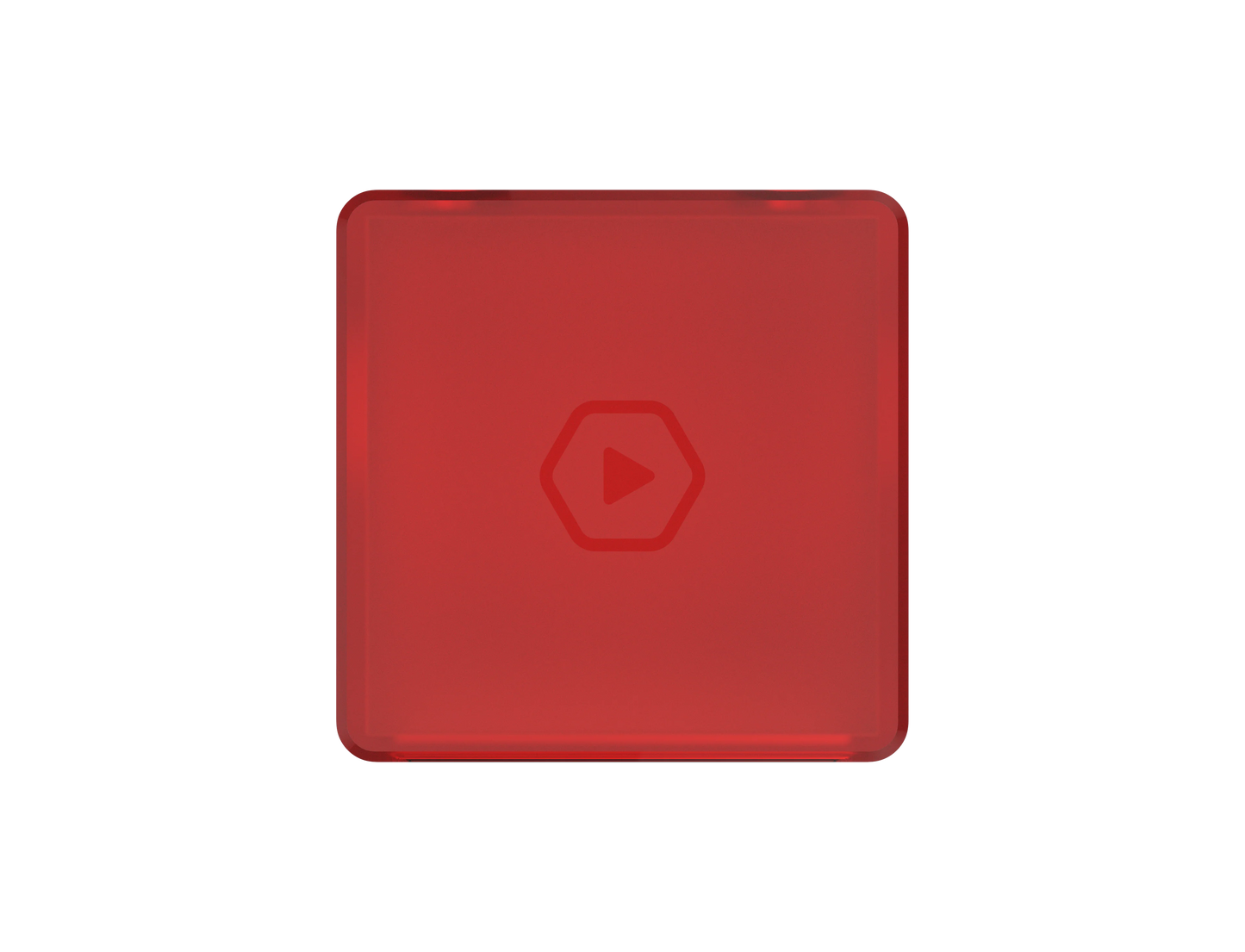 Red rectangle with play button filling a gray progress bar