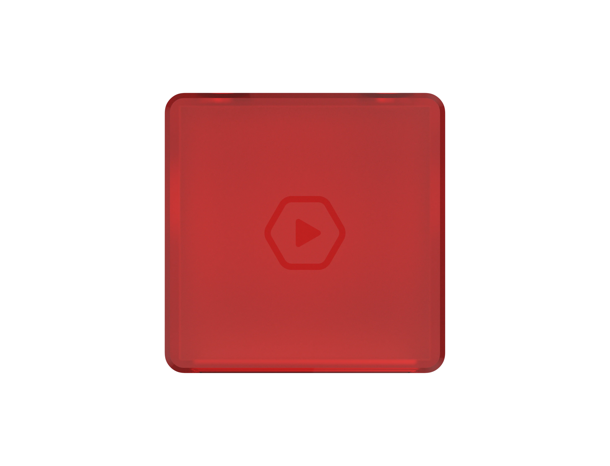 Red rectangle with play button filling a gray progress bar