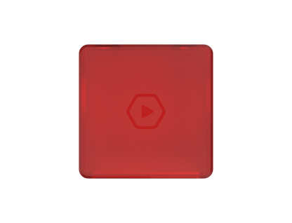 Red rectangle with play button filling a gray progress bar