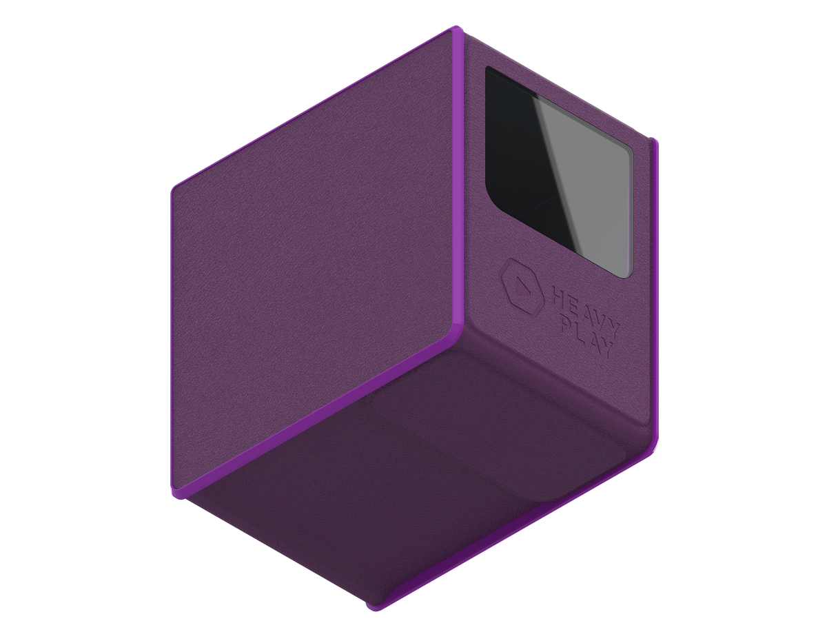 Heavy Play MAX 133 DS RFG Noble Purple Deckbox with a reflective panel and an embossed &quot;Heavy Play&quot; logo