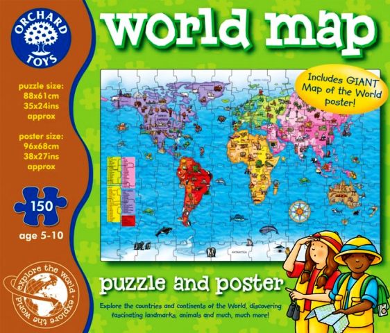Orchard Toys - World Map 150 Piece Jigsaw And Poster - Good Games