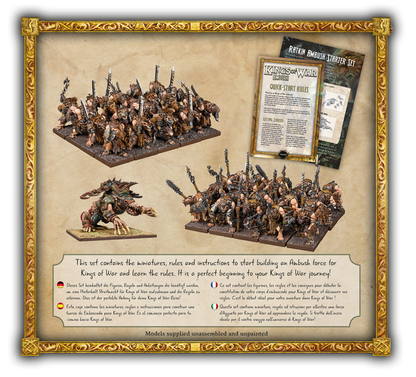 Kings of War Ratkin Ambush Starter Set: Painted rat-soldiers, a large beast miniature, and quick-start rules