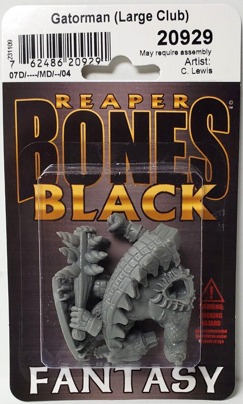 Reaper Bones Gatorman with Large Club packaging box front view
