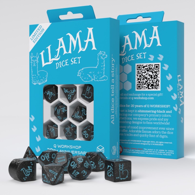 Q Workshop - 20 Year - Llama - Dice Set 7 - Good Games