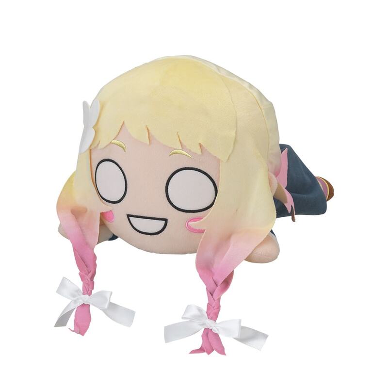 Love Live Superstar Nesoberi lay down plush featuring Natsumi Onitsuka with blonde and pink gradient braids