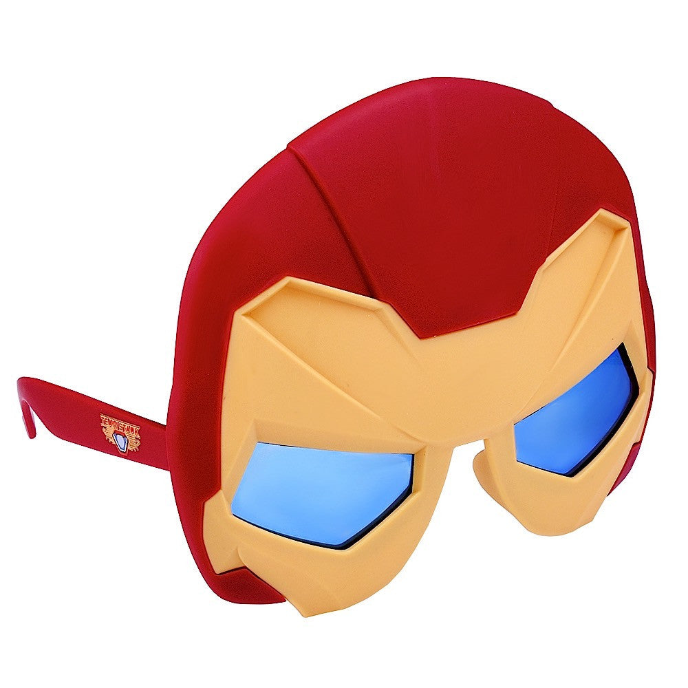 Iron-Man Inspired Shades sunglasses for kids with blue lenses and yellow and red design