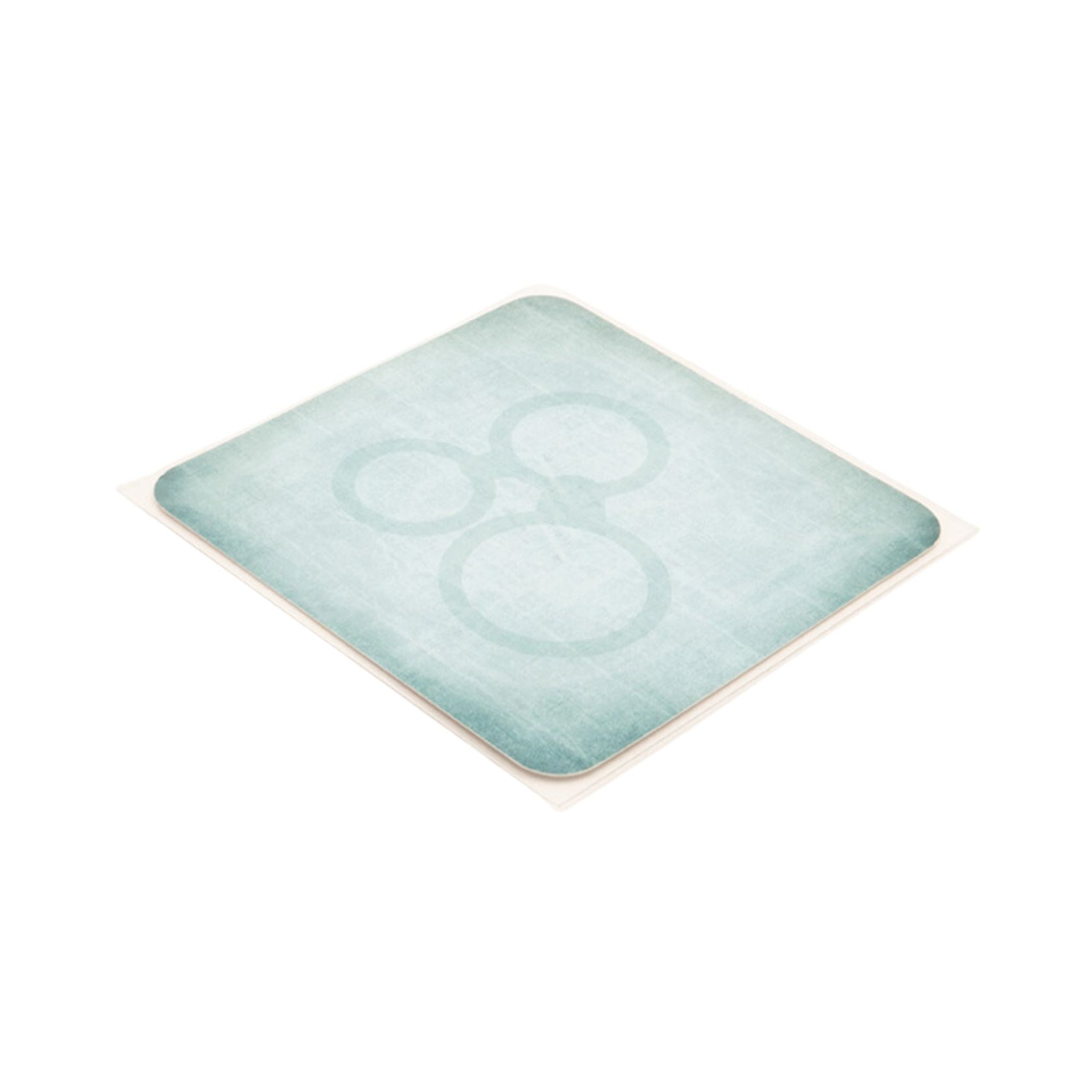 A light blue square sticker with rounded corners and a faint Ripple logo on a white background