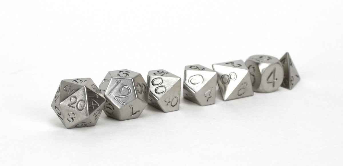 Level Up Dice - Stainless Steel Eldritch (7 Die Set)