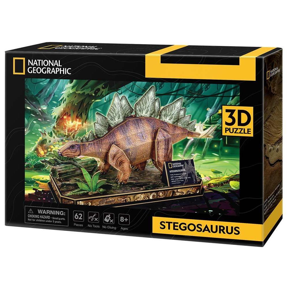 Box of CubicFun National Geographic Stegosaurus - 62 piece 3D Puzzle