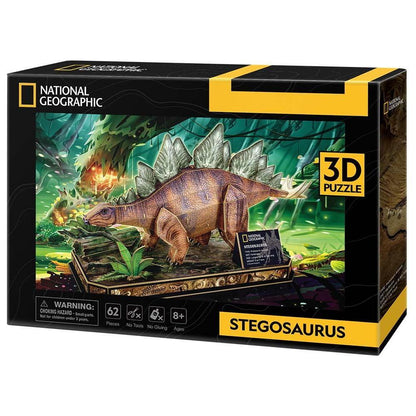 Box of CubicFun National Geographic Stegosaurus - 62 piece 3D Puzzle
