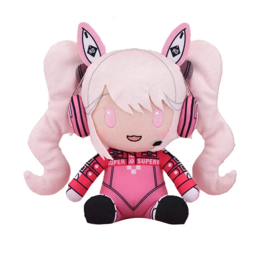 Plush of Alice from Goddess of Victory: Nikke, with long ears, blue outfit, and shy expression