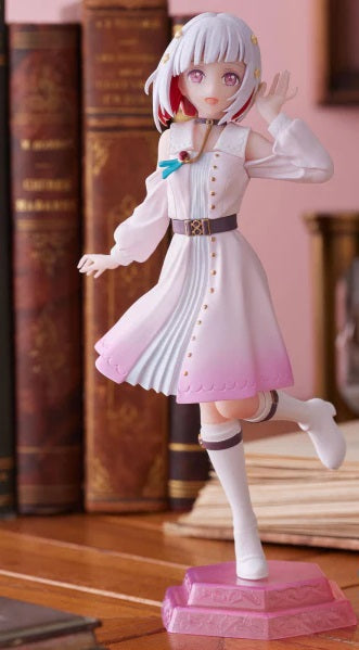 Rear view focusing on hair sculpt and outfit bow