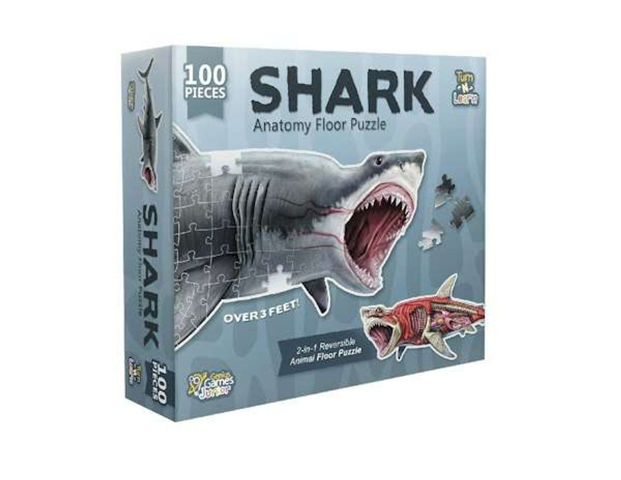 Genius Games Shark Anatomy Floor Puzzle - 100 piece Puzzle - Good Games