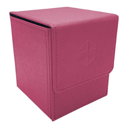 Pink textured card deck box with "SHOW CASE" embossed logo and flap closure