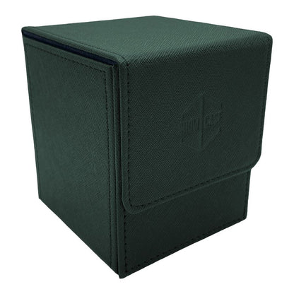 Green textured card deck box with "SHOW CASE" embossed logo and flap closure