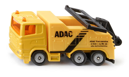 Yellow ADAC model recovery truck with a black boom
