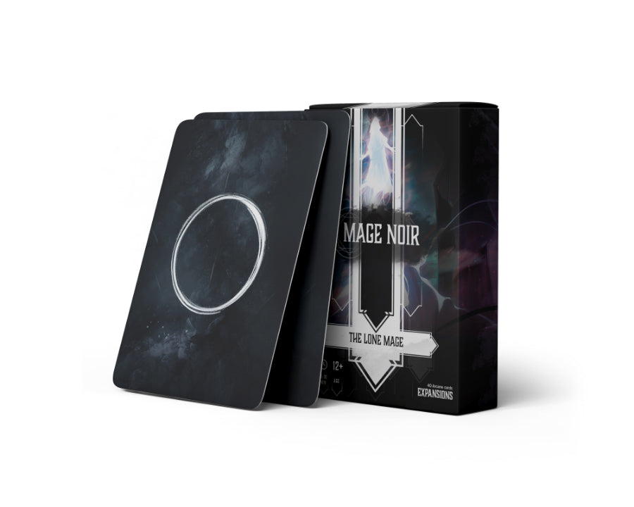 3D render of Mage Noir: The Lone Mage box with solo play emphasis