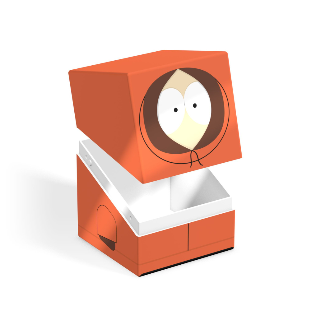 Orange Kenny McCormick deck box, featuring his eyes on the partially opened lid