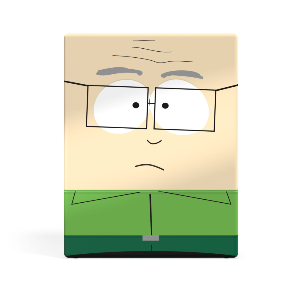 Mr. Mackey collectible figure render, featuring glasses and a neutral expression, wearing a green shirt