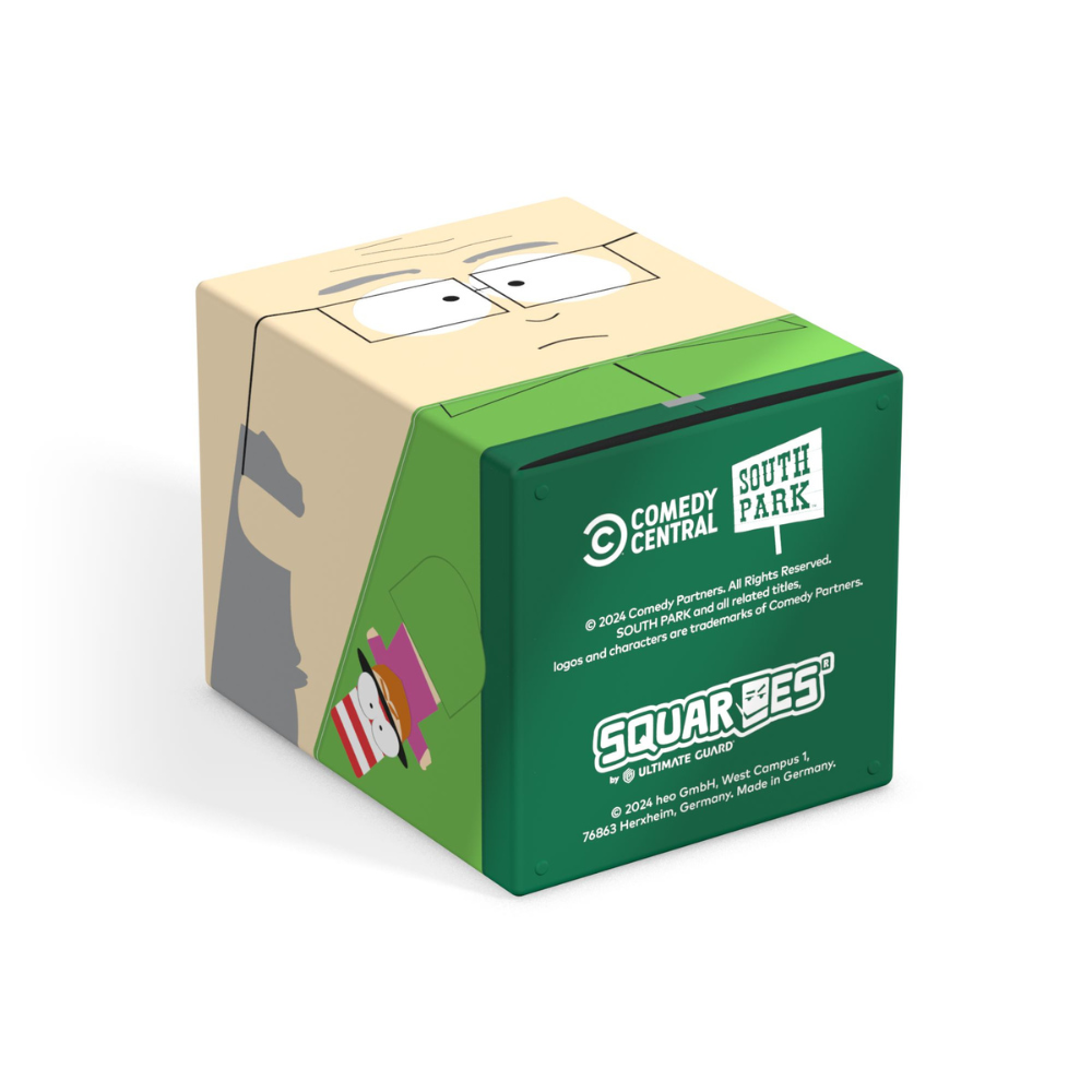 South Park SQUARES collectible cube featuring character art and green panel with Comedy Central branding