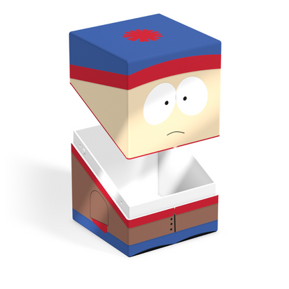 South Park Stan Marsh cube figure splitting open to reveal a storage box interior