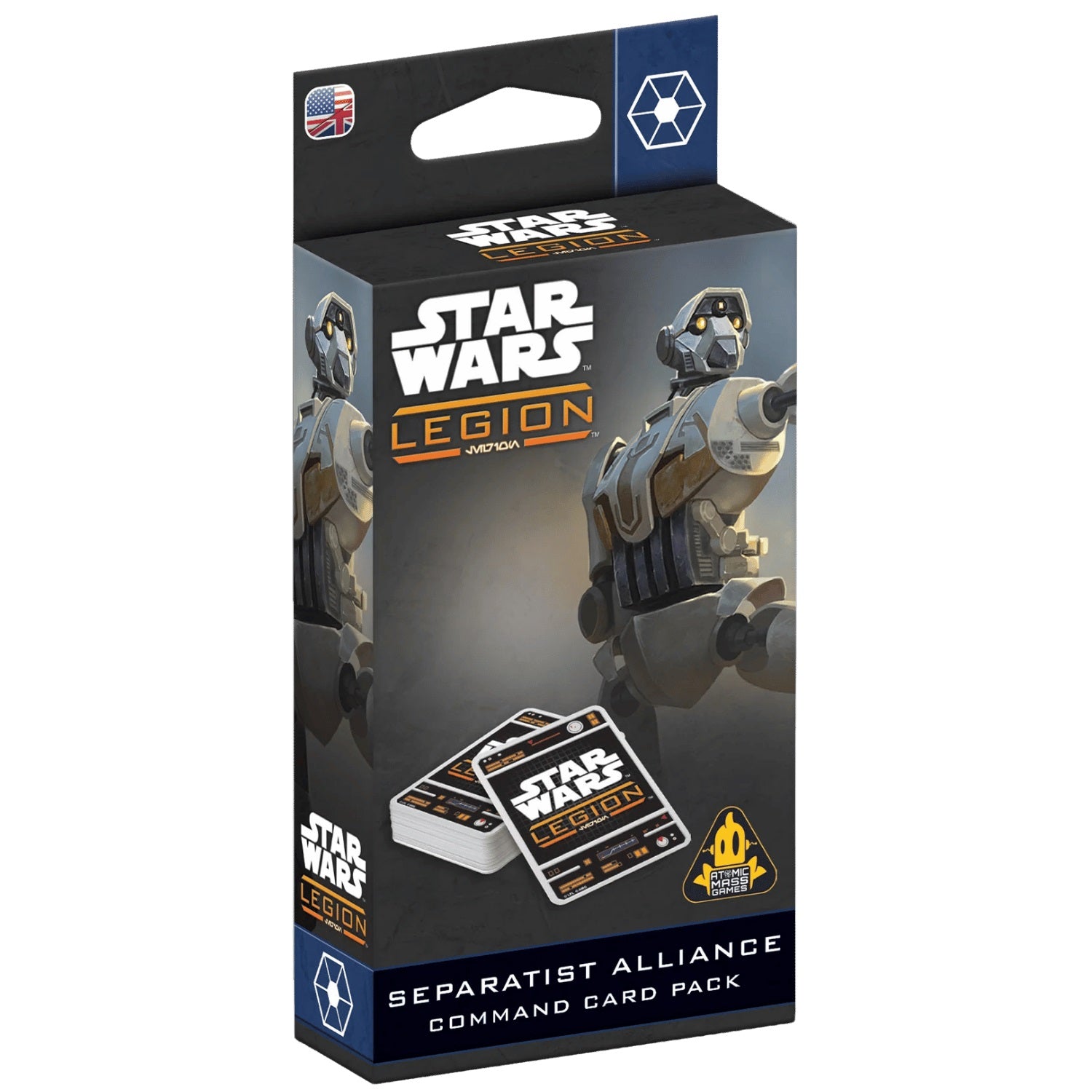 Star Wars: Legion - Separatis Alliance Command Card Pack box, featuring tactical droids and game cards