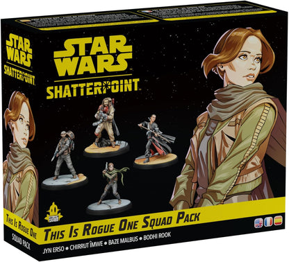 Star Wars Shatterpoint: This Is Rogue One Squad Pack box, featuring Jyn Erso art and 4 character miniatures.