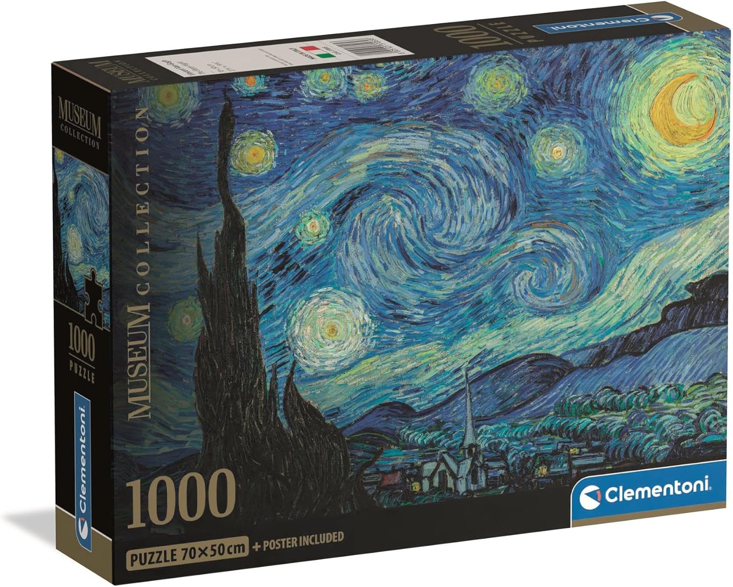 Clementoni "Museum Collection" 1000-piece jigsaw puzzle box featuring Van Gogh's "The Starry Night"