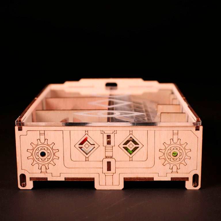 Laserox Inserts for Roll for the Galaxy, displaying compact storage of game parts