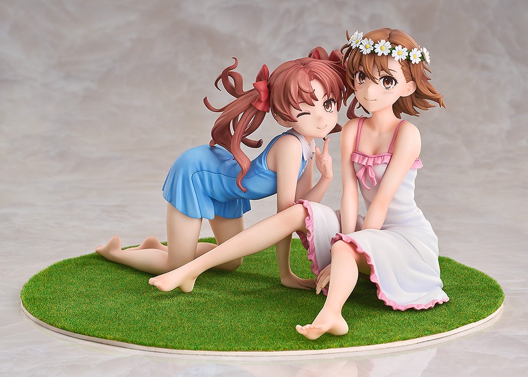 Close-up of Mikoto Misaka&#39;s determined expression with sparks