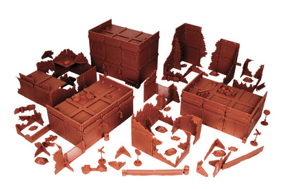 Contents layout of TerrainCrate City Battle set showing detailed terrain pieces