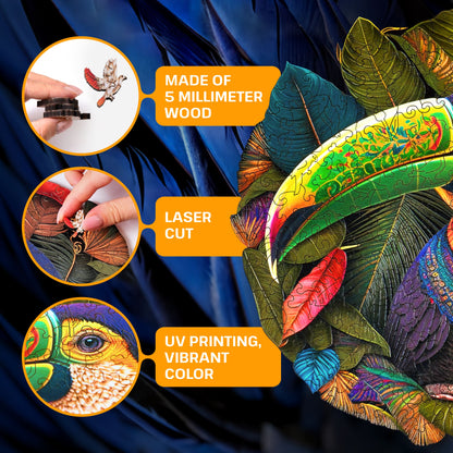 Escape Welt - Wooden Jigsaw puzzles - Toucan 200 Piece Jigsaw - Good Games