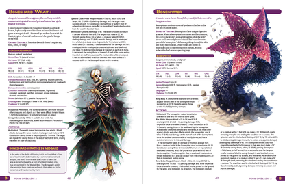 A page from the Kobold Press Tome of Beasts-II Pocket Edition Sourcebook features a Boneshard Wraith, a skeletal figure, and a Bonespitter, a large spiky slug-like creature
