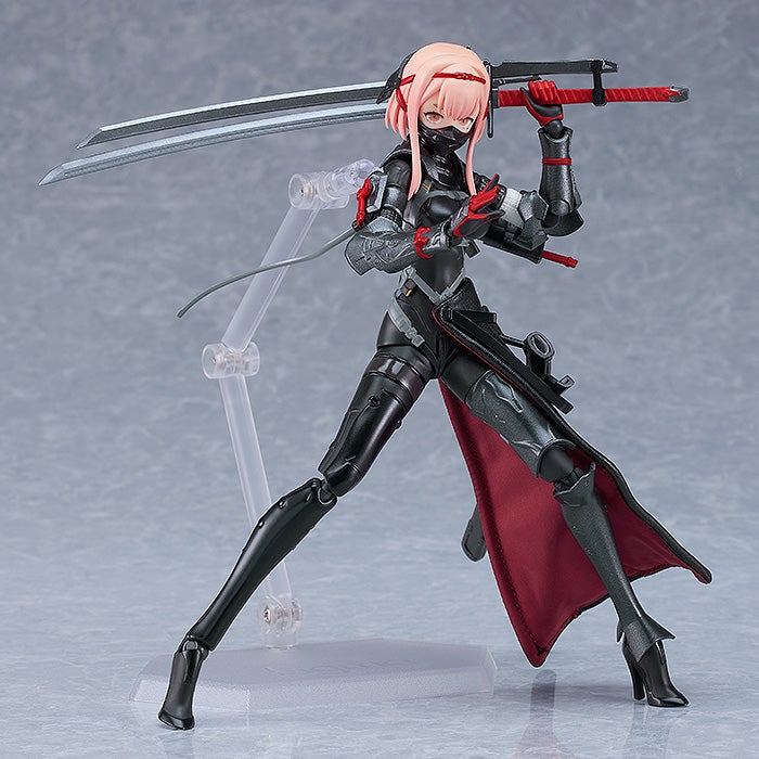 Rear view of Figma Samurai figure highlighting costume details and armor
