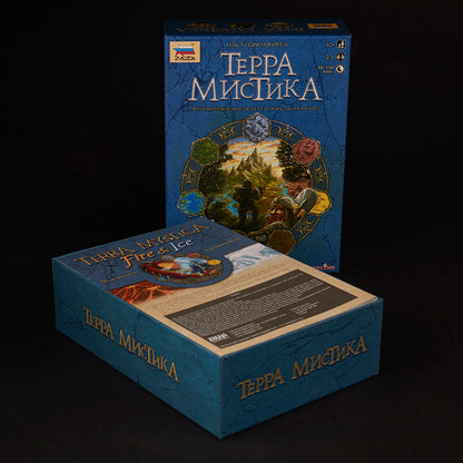 Top-down view of Terra Mystica board game with Laserox organizer insert