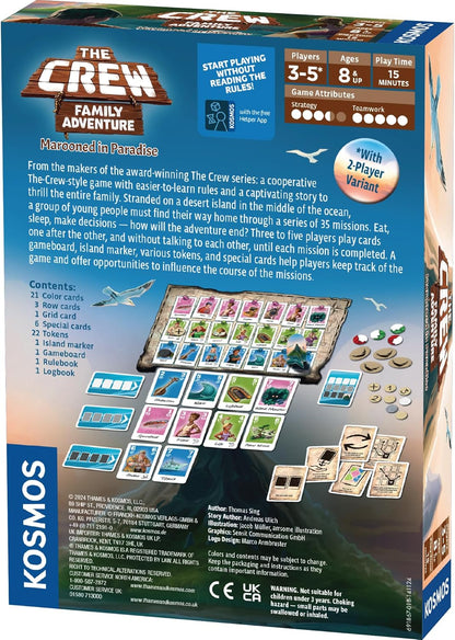 The Crew Family Adventure - Marooned in Paradise board game packaging box back view