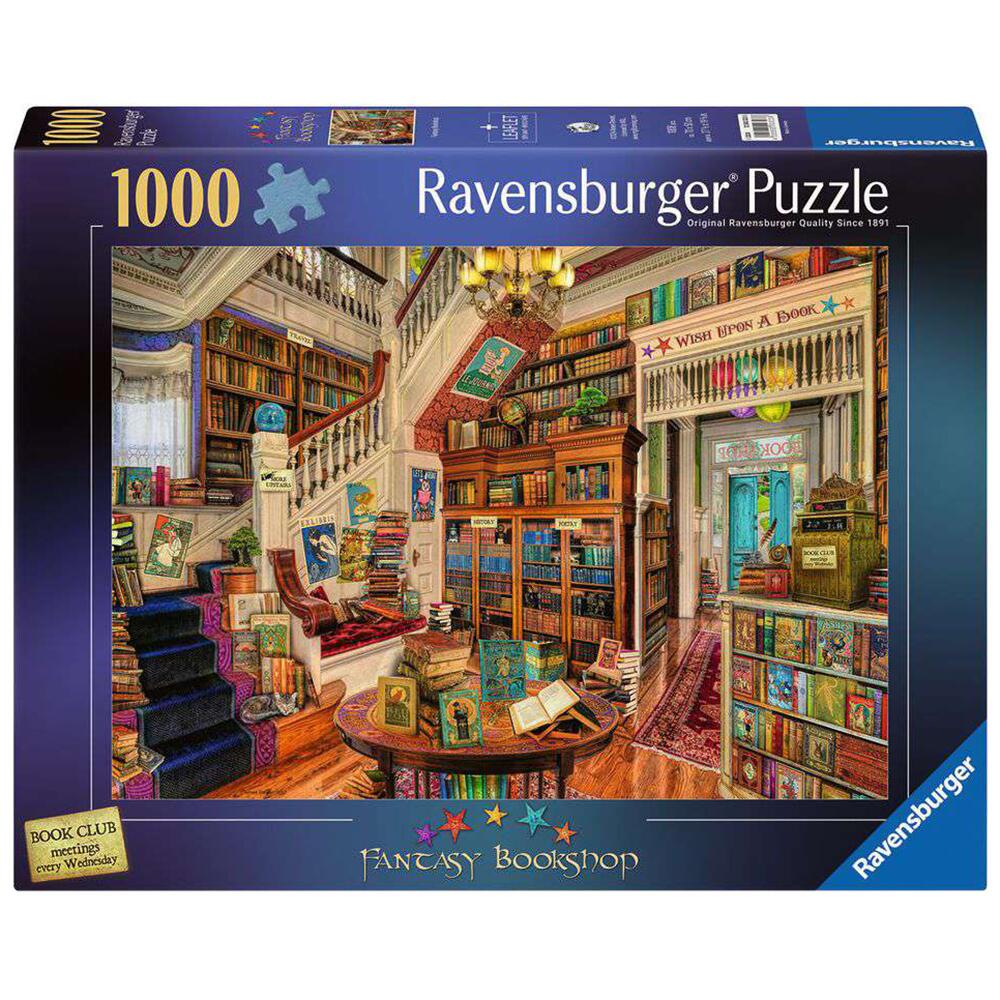 The Fantasy Bookshop 1000 Piece Jigsaw Puzzle front packaging view