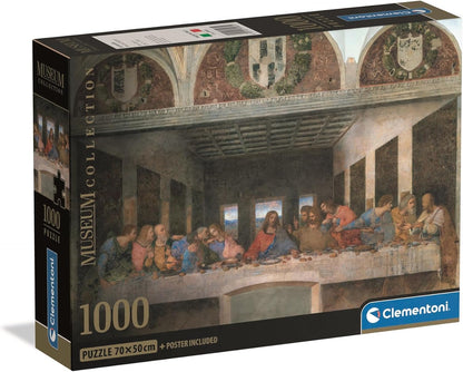 Clementoni Museum Collection 1000-piece jigsaw puzzle box featuring Leonardo da Vinci's The Last Supper painting