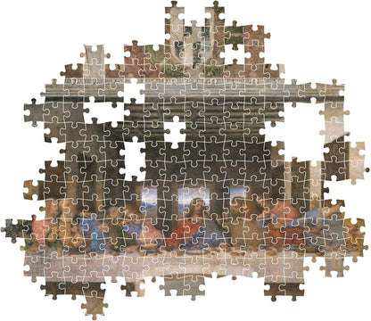 Partially assembled jigsaw puzzle of The Last Supper painting
