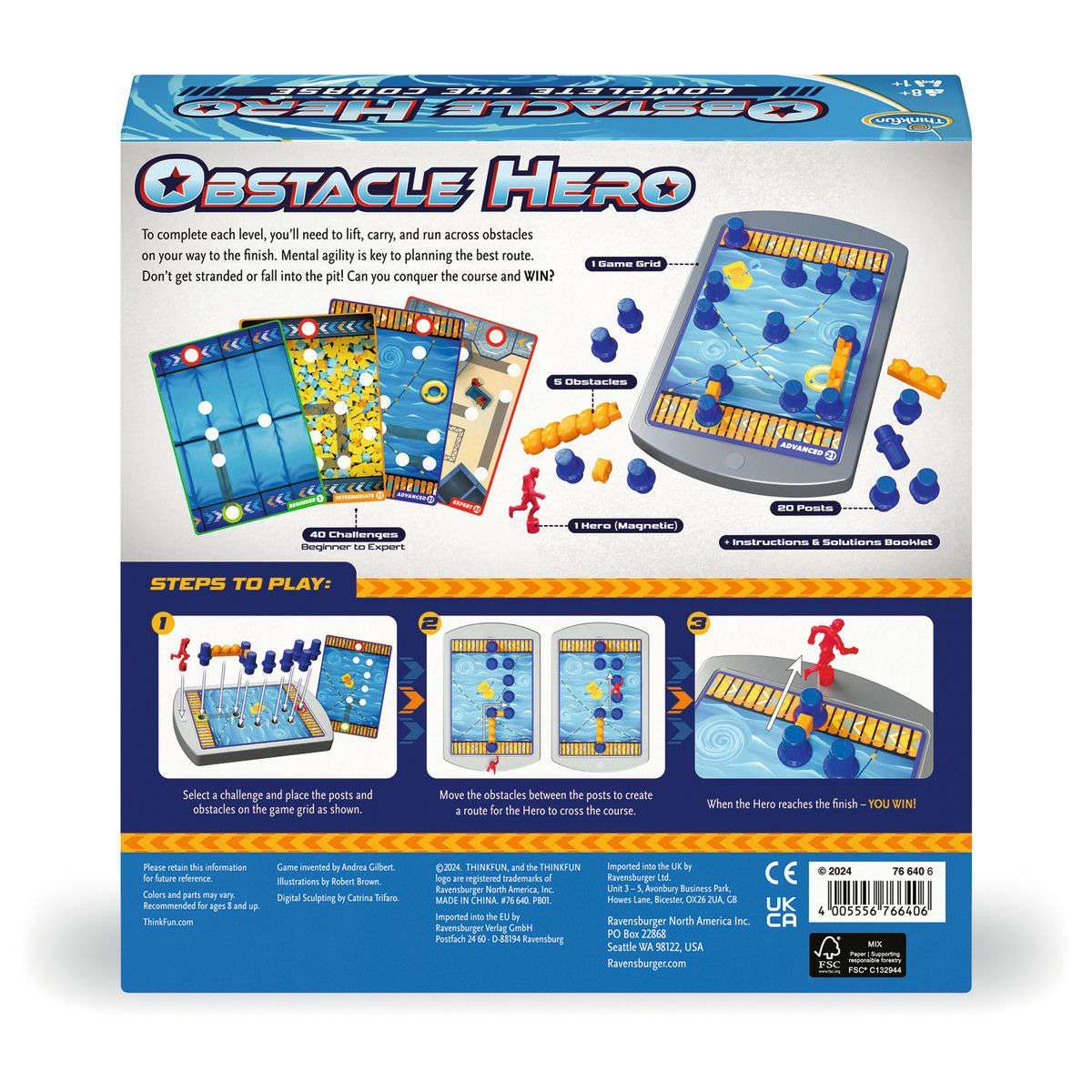 Think Fun - Obstacle Hero packaging box back view