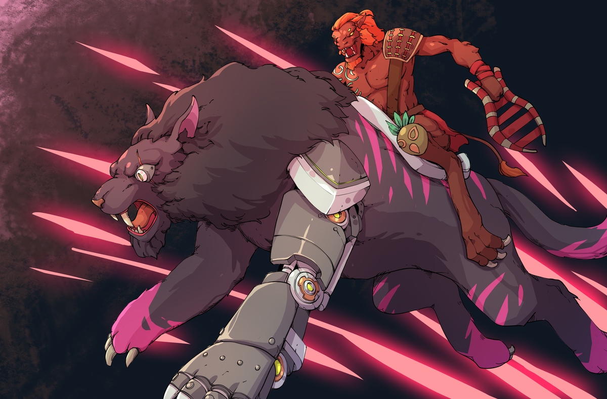 Painted miniature of Tigrax, emphasizing fur texture and vibrant colors