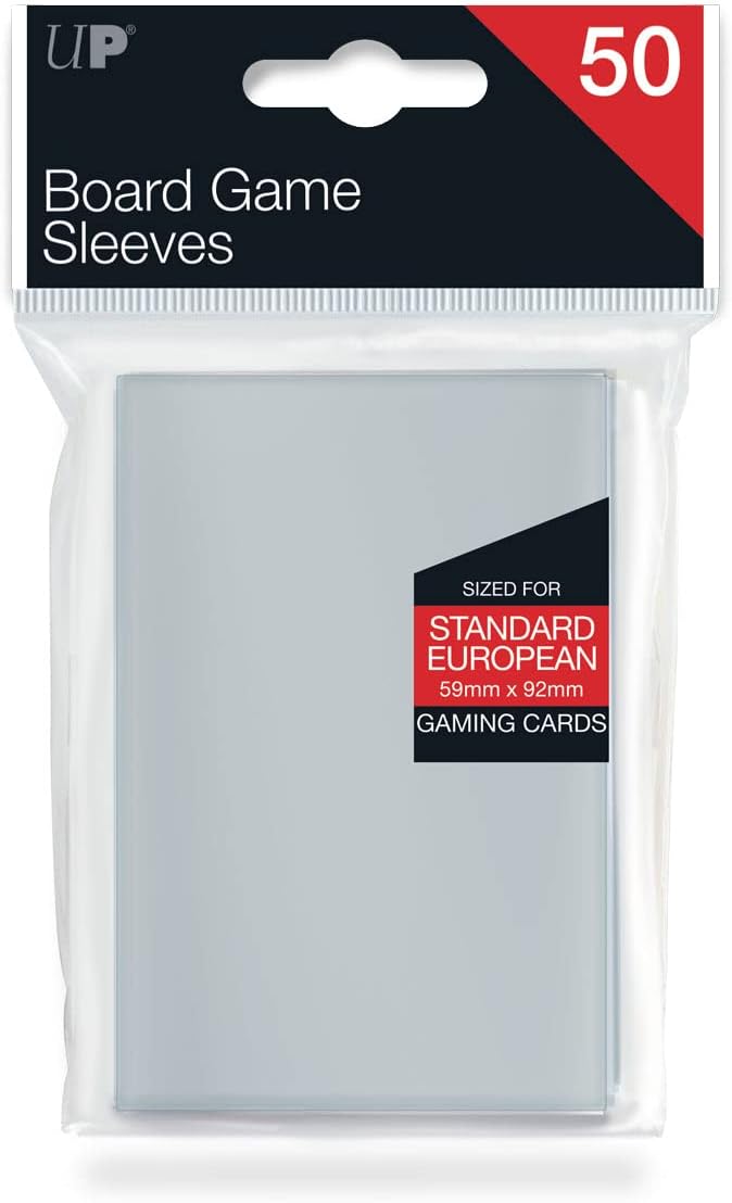 Pack of 50 translucent board game sleeves for 59x92mm Standard European gaming cards