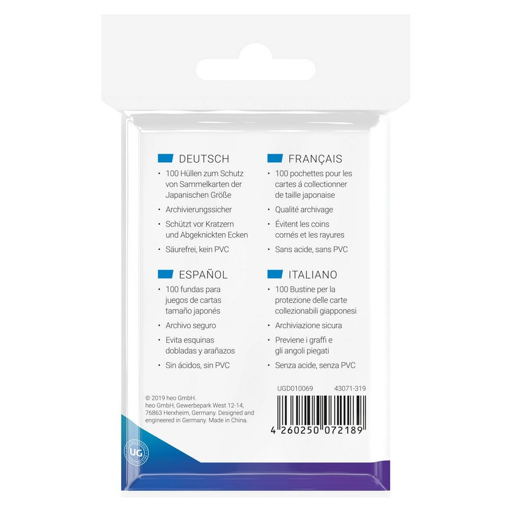 Ultimate Guard - Japanese Size Classic Soft Sleeves - Transparent - Good Games